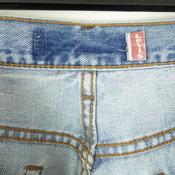 Levis Women's High Rise Cutoff Denim Shorts Actual Size 30"x3" Reworked Patches - Picture 7 of 11